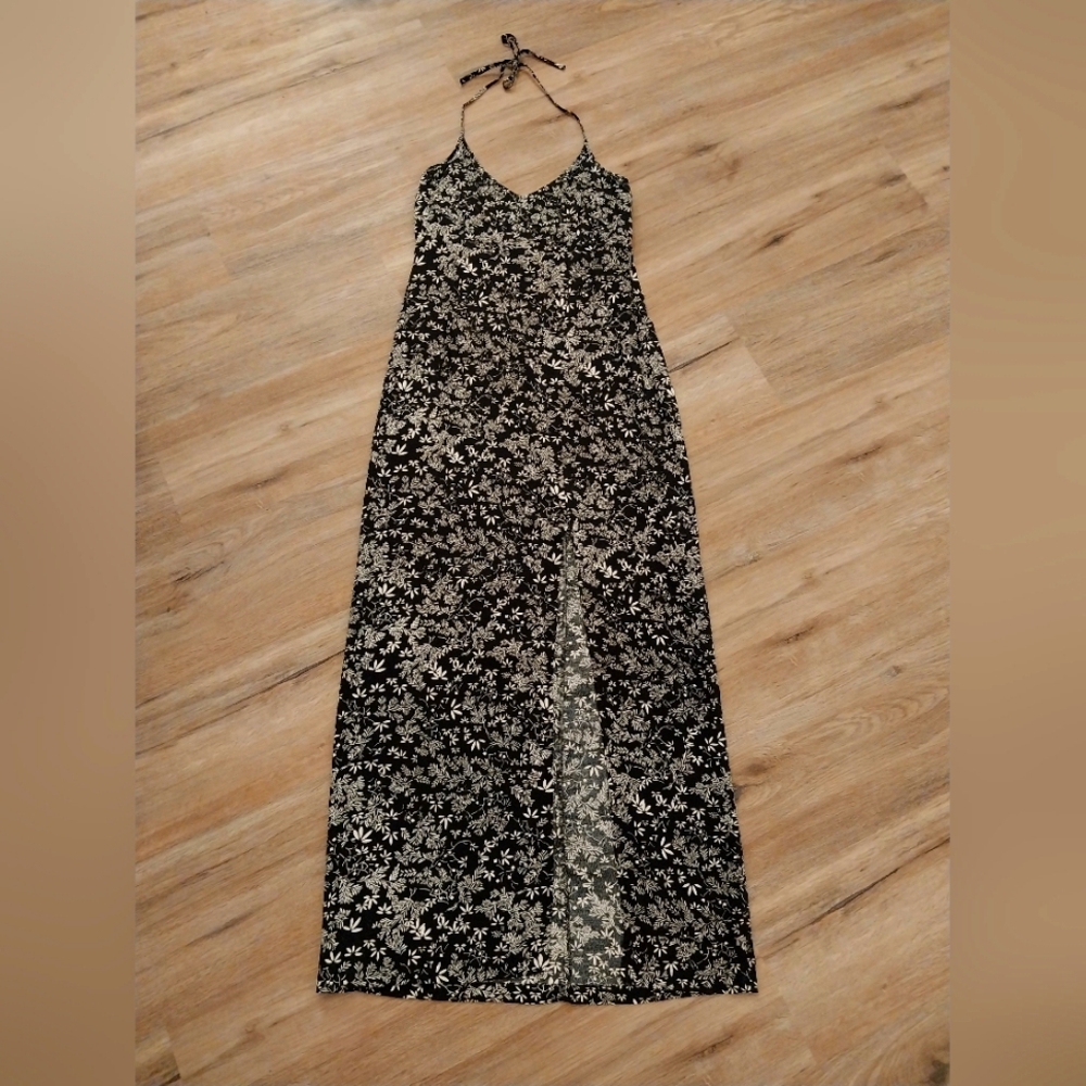NWOT Esprit De Corp halter-neck maxi dress with thigh slit
